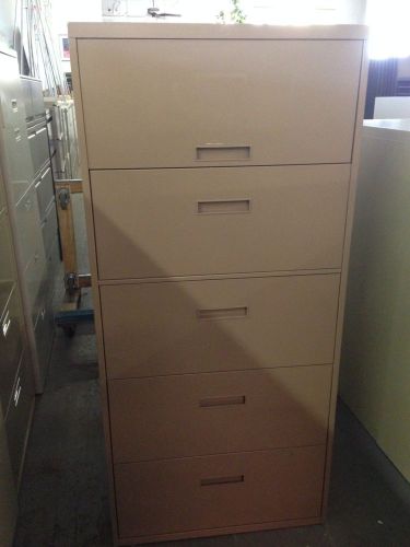 **5 drawer lateral size file cabinet by steelcase office furniture 30&#034;w** for sale