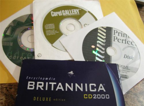 Set corel gallery, address book, encyclopedia britannica, print perfect cd&#039;s for sale