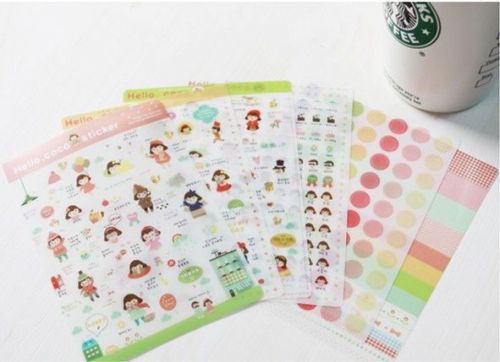 Hello COCO Diary calendar Filofax Schedule Notebook Deco Point Sticker 6sheet