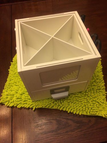 OFFICE DESK STORAGE CADDY ORGANIZER WHITE WOOD COMPOSITE - EUC