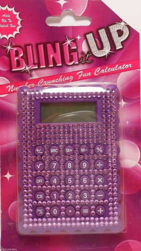 BLING CALCULATOR PURPLE Hand Held Unique Office Desk Supplies Accessories