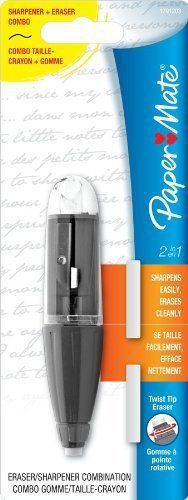 Paper Mate 2-in-1 Eraser/Sharpener Combo, With 2 Eraser Refills