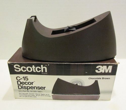 3M SCOTCH TAPE C-15 DECOR DISPENSER CHOCOLATE BROWN W/ ORIGINAL BOX NICE!