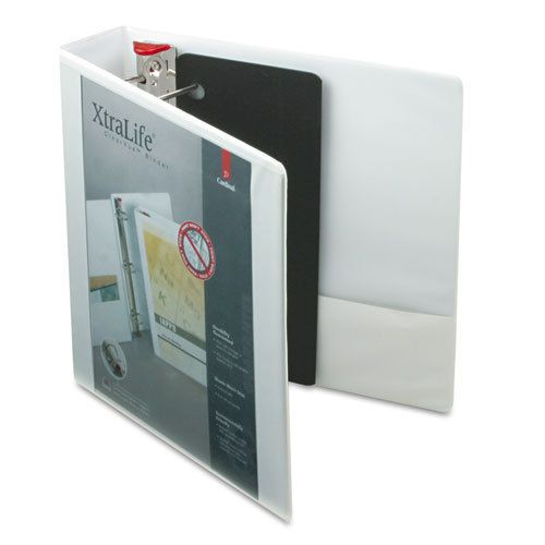 XtraLife ClearVue Non-Stick Locking Slant-D Ring Binder, 2&#034;, White