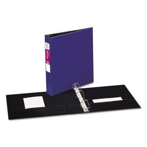 Durable binder with slant rings, 1-1/2&#034; capacity, navy blue for sale