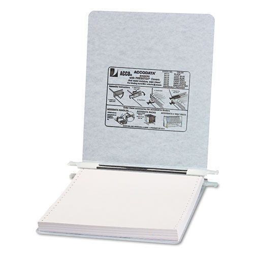 Pressboard Hanging Data Binder, 9-1/2 x 11 Unburst Sheets, Light Gray