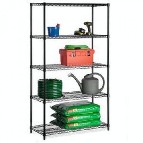 72&#034; 5tier heavy duty shelf blk storage &amp; organization shf-01440 for sale