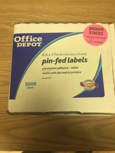 Dot Matrix Printer Address Labels, 1 Across, 15/16 x 3, White, 5000/Box