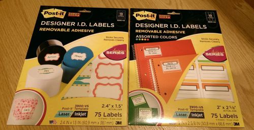 POST-IT DESIGNER I.D. LABELS REMOVABLE ADHESIVE 3900-VS 3900-US