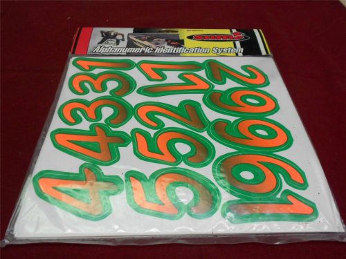 VINYL HULL ID NUMBERS STICKERS STIFFIE SIGNS LABEL DARK GREEN ORANGE WATERCRAFT