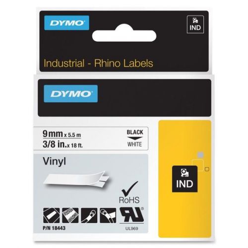 DYMO 18443 3/8IN VINYL TAPE WHITE