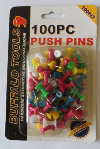 100pc Push Pins *Vintage* Multi color new in Package Buffalo Tools