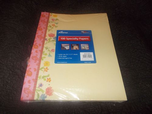 Pink Paisley and Floral Border Computer Stationary, 100  Sheets by AMPAD NIP