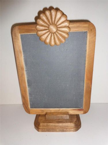 VINTAGE DARK WOOD 9 X 7 SLATE CHALKBOARD WITH BASE WOOD DECAL DAISY FLOWER WDF