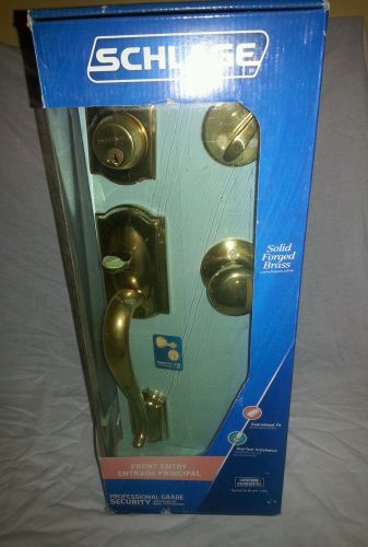 schlage camelot entrance 505 lock bright brass