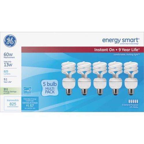 5PK 13W WW MED CFL BULB 92776