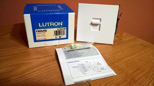 NEW Lutron Nova N-1500-WH Incandescent Light Slide Dimmer Switch - White NIB!