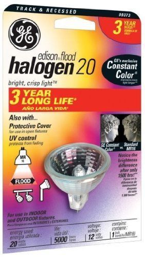 GE Lighting 21455 Q20MR16FL  MR16  20 Watt Halogen Quartz Floodlight And Spotlig