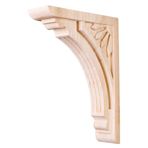 2&#034; x 7-5/8&#034; x 10&#034; Art Deco Corbel.  Rubberwood