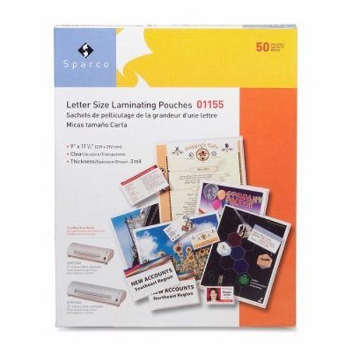 Sparco Laminating Pouch,Letter,9&#034;x11-1/2&#034;,3 mil,50/BX,CL (SPR01155)