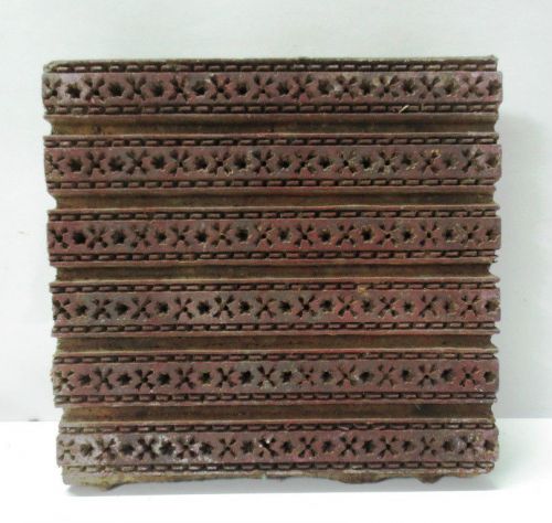 VINTAGE WOOD HAND CARVED TEXTILE PRINTING ON FABRIC BLOCK / STAMP DESIGN HOT 114