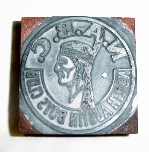 NABC North Austin Boys Club - Circa Late 50 Early 60 - Typeset Printers Block