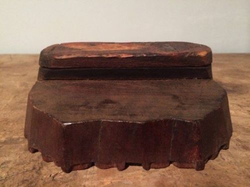 Vintage Wood Block Wallpaper Stamp, Hand carved, primitive, with handle