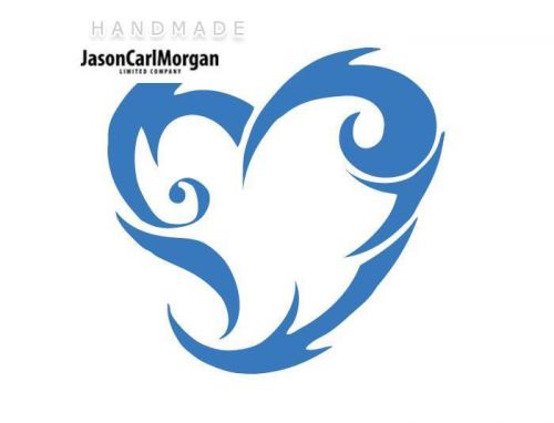 JCM® Iron On Applique Decal, Tribal Heart Sky Blue