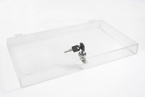 2pc High Gloss Acrylic counter Display Storage locking box 14-13/16x8-3/4x1-9/16