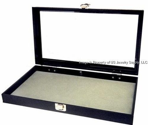 4 key lock grey pad display box cases militaria medals pins jewelry awards knife for sale