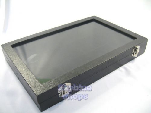 NEW BLACK VELVET JEWELRY DISPLAY CASE COMPARTMENT TRAY