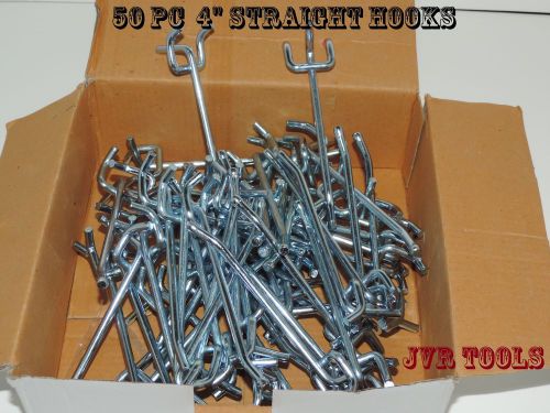 (50pc) 4&#034; PEG BOARD HOOKS Shelf Hanger Kit 4&#034; x 1/4&#034; Garage Storage Hanging Set