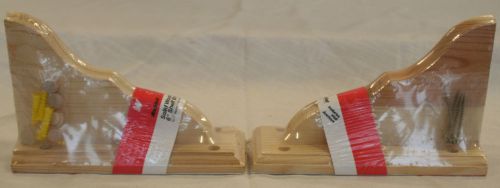 New Sealed Waddell Unfinished Solid Wood 6&#034; Shelf Bracket Lot of 2