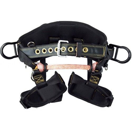 Deluxe Arborist Tree Climbing Saddle Cougar Harness with Webbing Bridge,Medium