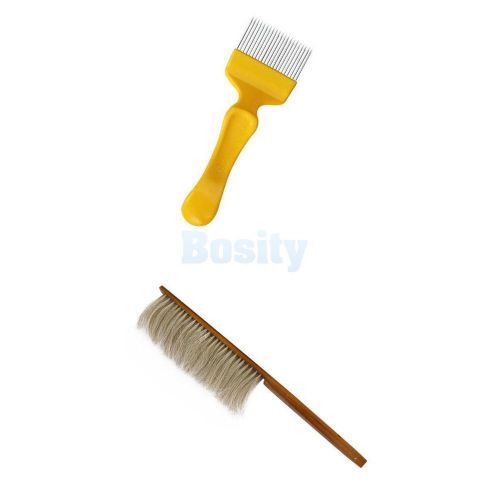 Honeycomb Bee Keeping Uncapping Fork + Beekeeping Bee Hive Brush Tool Equip