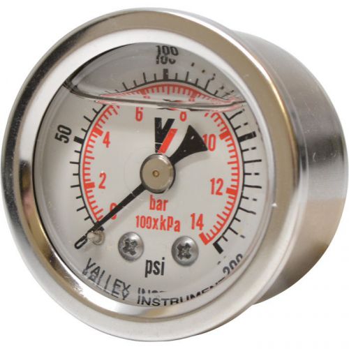 Valley grade a back mount 1 1/2in glycerin filled gauge-0-200 psi #0240gxb200 for sale