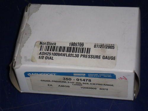 LOT OF 2 ASHCROFT 251009AWL02L30 PRESSURE GAUGE *NEW*