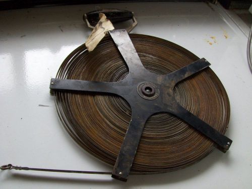 Champion fish tape keuffel &amp; esser co. metal spring steel reel hand crank bad for sale