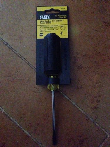 Klein Tools Wire Bending 1/4&#034; Cabinet Round-shank Screwdriver- 605-4B