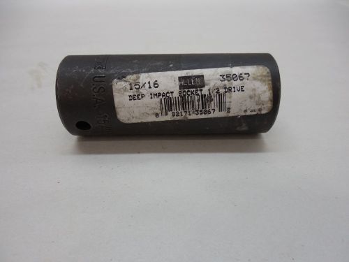 ALLEN 15/16&#034; 6 POINT IMPACT DEPTH SOCKET 1/2&#034; DRIVE 35067 MACHINIST TOOLMAKER