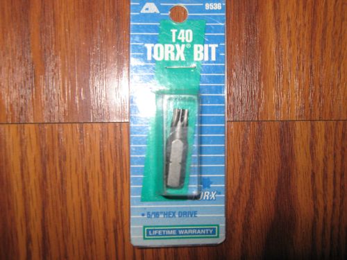 T40 TORX  BIT CTA MADE IN USA 5/16&#034; HEX DRIVE 9536 LIFETIME WARRANTY