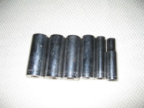 Set of 6 Craftsman 3/8” drive deep well 6 point sockets