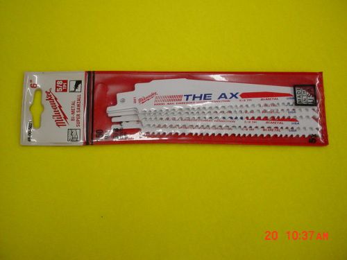 Milwaukee, Sawzall Blade, THE AX, 5pk 6&#034; x 5/8 TPI, Wood with Nail, Demolition