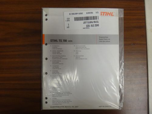 STIHL MODEL TS 700 PARTS BOOK