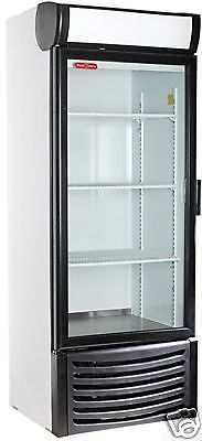 NEW 1 ONE DOOR GLASS DISPLAY COOLER REFRIGERATOR  14CU&#039; NEW LED INTERIOR LIGHTS