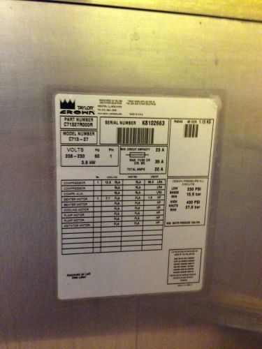 Taylor Frozen Yogurt Machine C713-27 water-cooled