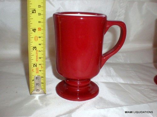 Lot of 36 caballero pedestal mug retro vintage red Continental Plastics 8008 New