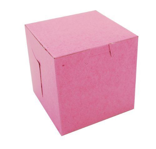 Pink paperboard non window lock ner bakery box 4&#034; length width height for sale