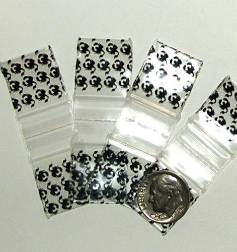 200 Black Scorpions Baggies 3434 ziplock bags 0.75 x 0.75&#034;