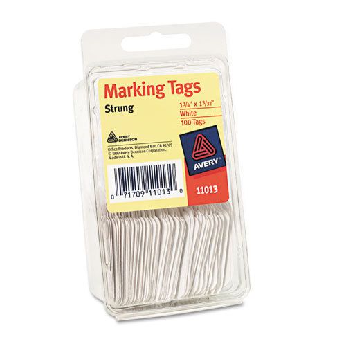 Avery Marking Tags, Paper, 1-3/4 in x 1-3/32 in, White, 100/Pack - AVE11013